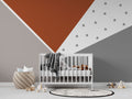 Rust Star Geometric Wallpaper : Modern Kids Accent Mural
