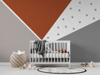Rust Star Geometric Wallpaper : Modern Kids Accent Mural