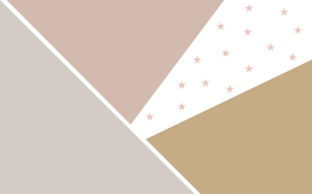 Blush Star Geometric Wallpaper : Pink Tan Triangle Kids Mural - View 2