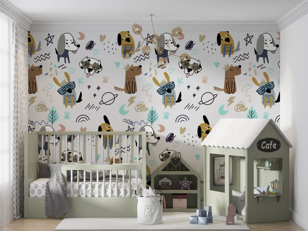 Doodle Puppy Wallpaper : Cute Dog Kids Pattern - View 4