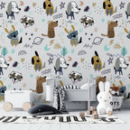 Doodle Puppy Wallpaper : Cute Dog Kids Pattern