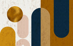 Boho Arches Wallpaper : Navy And Ochre Geometric Mural - View 2