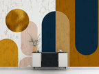 Boho Arches Wallpaper : Navy And Ochre Geometric Mural - View 4