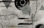 Grey Abstract Grass Wallpaper : Soft Botanical Brushstroke Mural - View 2