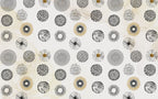 Black Dandelion Circles Wallpaper : Modern Graphic Burst Pattern Mural - View 2