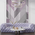 Grey Concrete Triangles Wallpaper : Distressed Geometric Mural - View 5