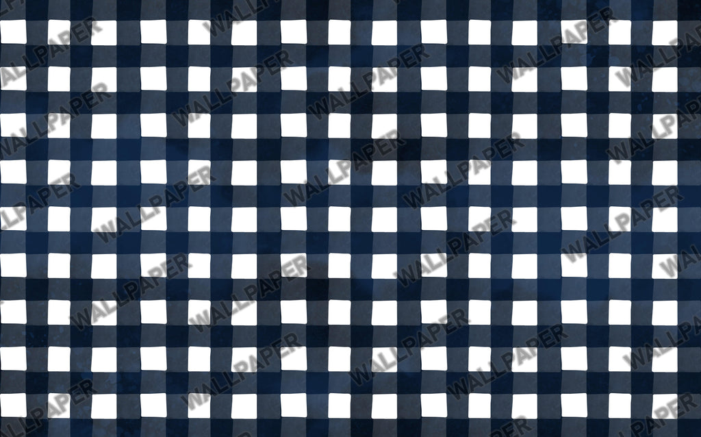 Navy Gingham Wallpaper : Classic Check Pattern - flat design
