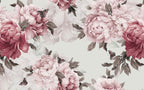 Blush Peony Border Wallpaper : Soft Watercolor Floral Mural - View 2