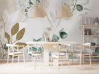 Eucalyptus Gold Leaf Wallpaper : Sage Watercolor Botanical Mural - View 3