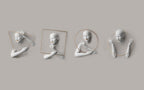 3D Sculpted Hands Wallpaper : Grey Classical Relief Mural - View 2