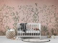 Blush Chinoiserie Tree Wallpaper : Pink Blossom Bird Mural