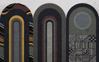 Dark Ethnic Arch Wallpaper : Boho Striped Geometric Mural - View 2