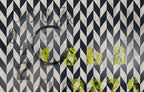 Green Plant Chevron Wallpaper : Modern Geometric Art Mural - View 2
