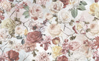 Soft Rose Bouquet Wallpaper : Romantic Floral Mural - View 2