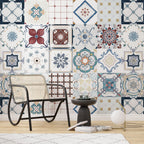 Patchwork Tile Wallpaper : Mediterranean Ethnic Pattern