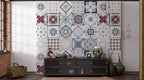 Patchwork Tile Wallpaper : Mediterranean Ethnic Pattern - View 4