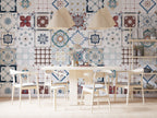 Patchwork Tile Wallpaper : Mediterranean Ethnic Pattern - View 3