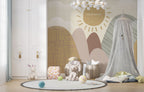 Boho Sun Hills Wallpaper : Neutral Kids Room Mural - View 4