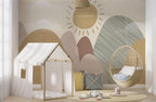 Boho Sun Hills Wallpaper : Neutral Kids Room Mural