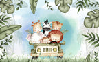 Safari Animals Car Wallpaper : Cute Watercolor Kids Mural - View 2