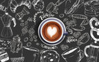 Coffee Chalkboard Wallpaper : Latte Art Café Mural - View 2