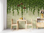 Hanging Ivy Wallpaper : Pale Green Vine Mural - View 4