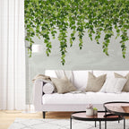 Hanging Ivy Grey Wallpaper : Soft Grey Vine Mural - View 3