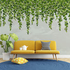 Hanging Ivy Grey Wallpaper : Soft Grey Vine Mural - View 5