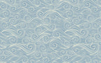 Blue Swirl Wave Wallpaper : Line Art Ocean Pattern - View 2