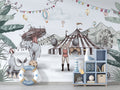 Vintage Circus Wallpaper : Sketched Animals Big Top Mural