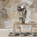 Distressed Greek Statue Wallpaper : Aged Plaster Classical Mural