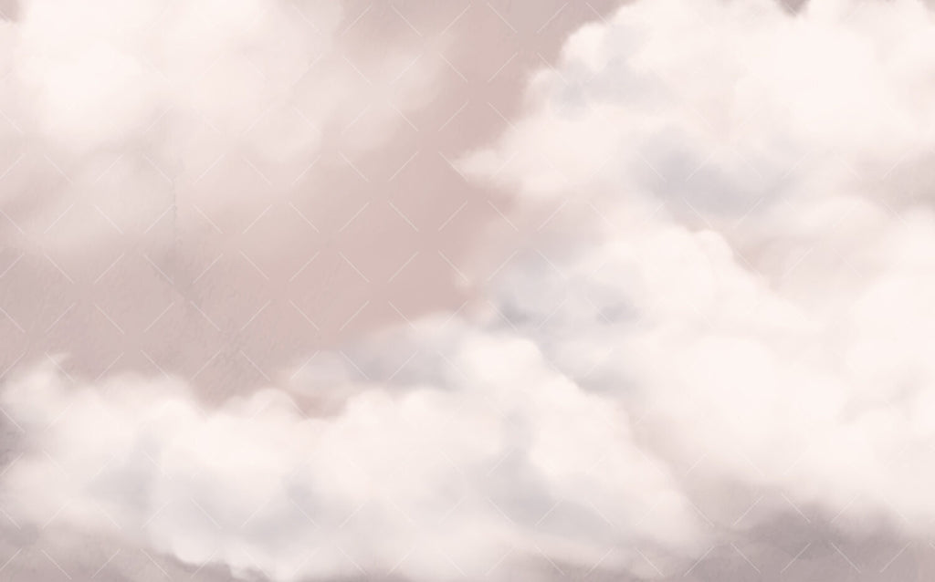 Blush Cloud Sky Wallpaper : Soft Pink Dreamy Mural - View 2