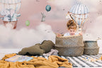 Pink Cloud Balloon Bunny Wallpaper : Dreamy Nursery Mural