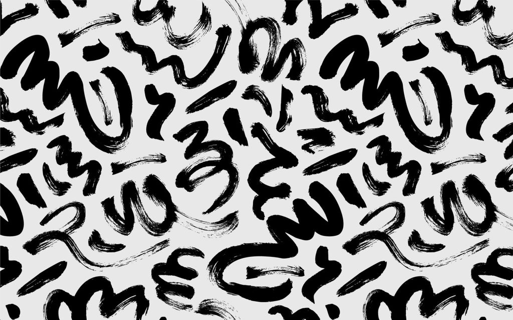Black Brush Stroke Wallpaper : Bold Abstract Ink Mural - View 2