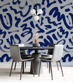 Black Brush Stroke Wallpaper : Bold Abstract Ink Mural - View 5