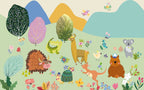 Colorful Woodland Animals Wallpaper : Playful Kids Mural - View 2