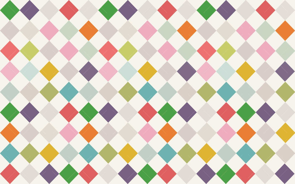 Colorful Harlequin Diamond Wallpaper : Geometric Kids Pattern - View 2