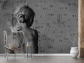 Monochrome Woman Typography Wallpaper : Grey Art Portrait Mural