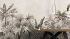 Sepia Tropical Leaf Wallpaper : Vintage Palm Jungle Mural - View 3