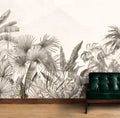 Sepia Tropical Leaf Wallpaper : Vintage Palm Jungle Mural