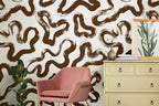 Yellow Brush Squiggle Wallpaper : Bold Abstract Pattern - View 5