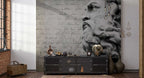 Poseidon Statue Script Wallpaper : Grey Classical Typography Mural - View 4