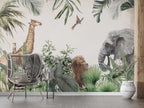 Safari Animals Tropical Wallpaper : Realistic Jungle Mural - View 4