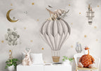 Neutral Balloon Safari Wallpaper : Soft Kids Room Mural - View 4