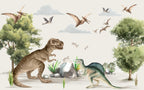 Dinosaur Jungle Wallpaper : Kids Prehistoric Mural - View 2