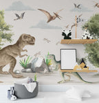 Dinosaur Jungle Wallpaper : Kids Prehistoric Mural