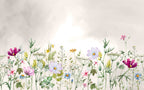 Watercolor Wildflower Wallpaper : Colorful Meadow Mural - View 2
