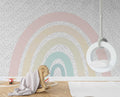 Pastel Polka Rainbow Wallpaper : Soft Kids Room Mural