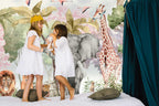 Colorful Watercolor Safari Wallpaper : Elephant Giraffe Jungle Mural