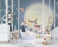 Moonlit Deer Forest Wallpaper : Cute Woodland Kids Mural